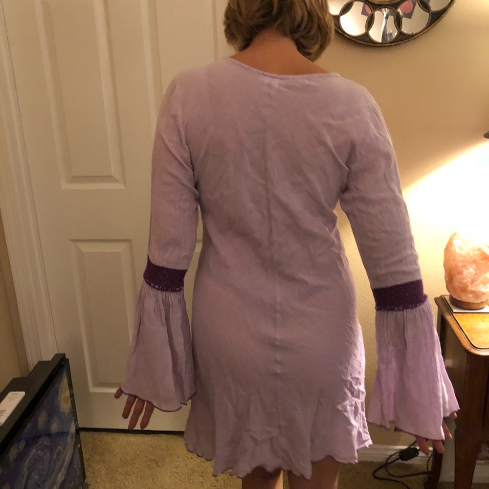 Purple Bell Sleeve Dress - Picture 3 of 4